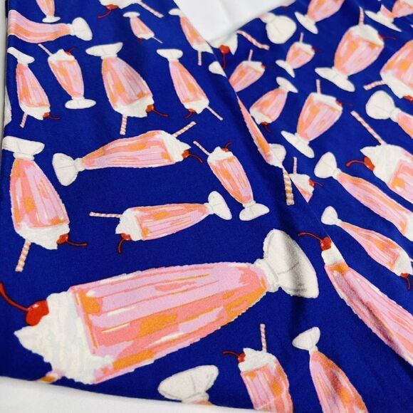LulaRoe Leggings Tall & Curvy Ice Cream Milchshake Colorful Pink Blue Red 0702 - Picture 2 of 5